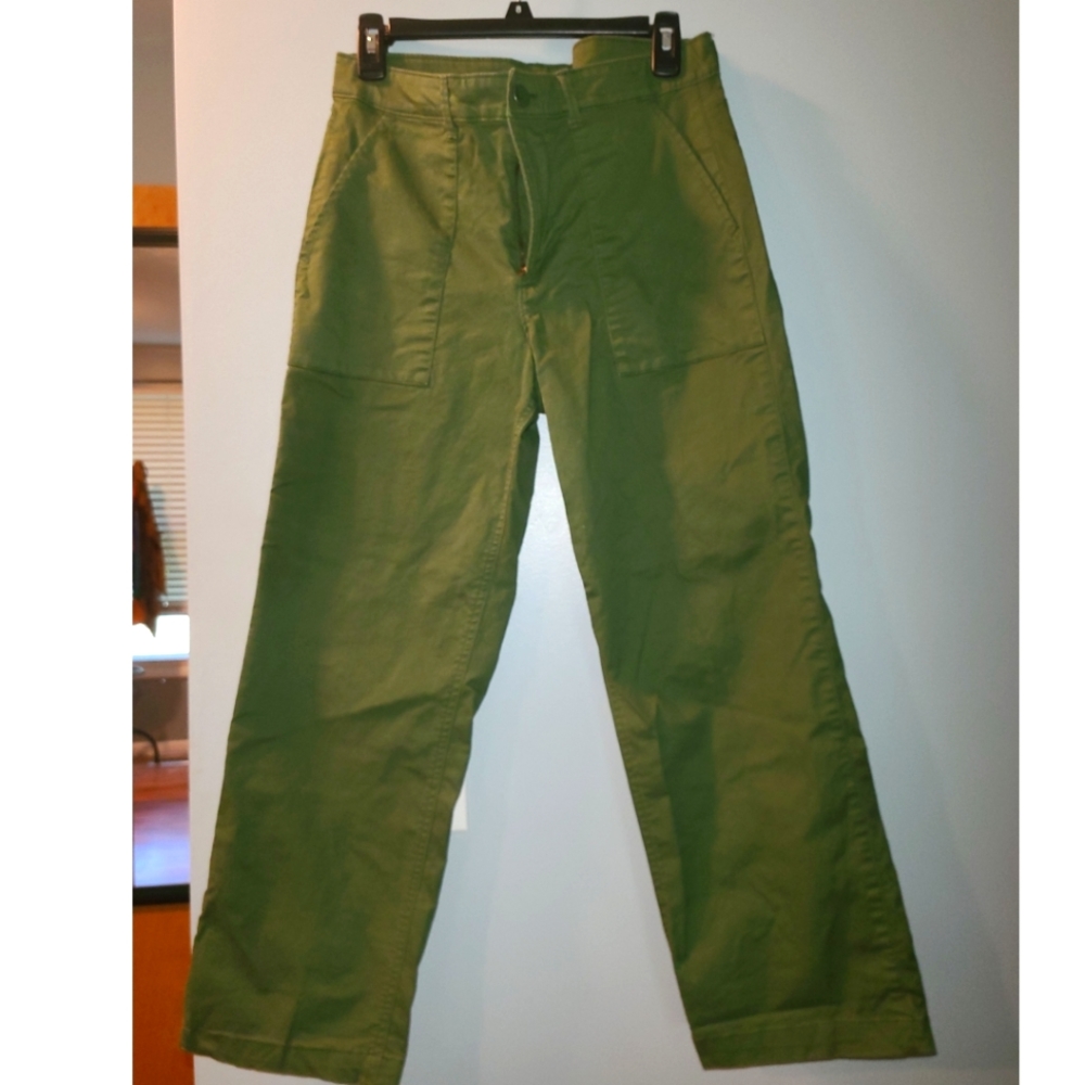 Army green carpenter pants
